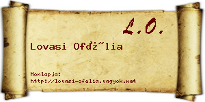 Lovasi Ofélia névjegykártya